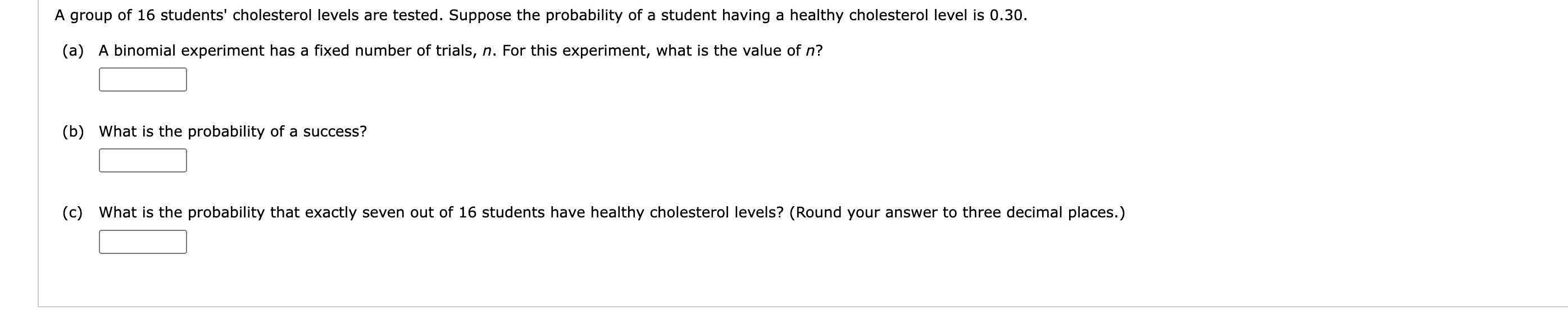 Solved A group of 16 ﻿students' cholesterol levels are