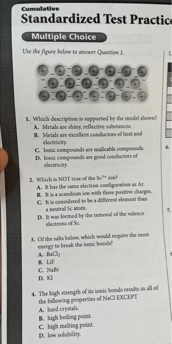 Solved Cumulative Standardized Test Practic Multiple Choice 