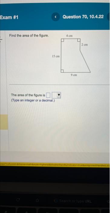 Solved Find the area of the figure. The area of the figure | Chegg.com