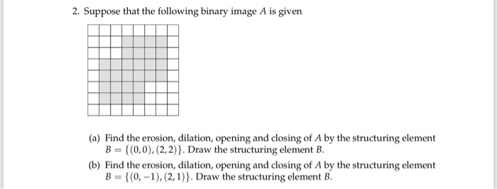 Solved 2. Suppose that the following binary image A is given | Chegg.com