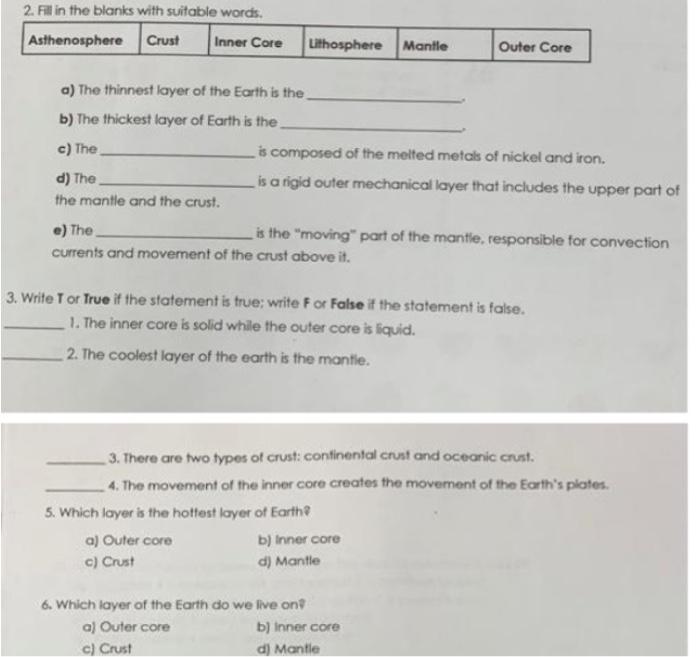 which layer of the earth is the thickest the thinnest