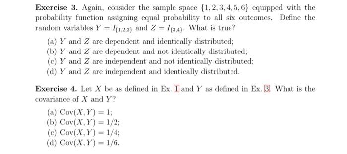 Solved Exercise 3. Again, Consider The Sample Space | Chegg.com