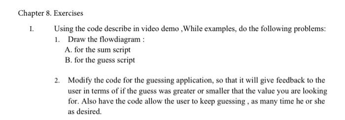Solved Chapter 8. Exercises 1. Using the code describe in | Chegg.com