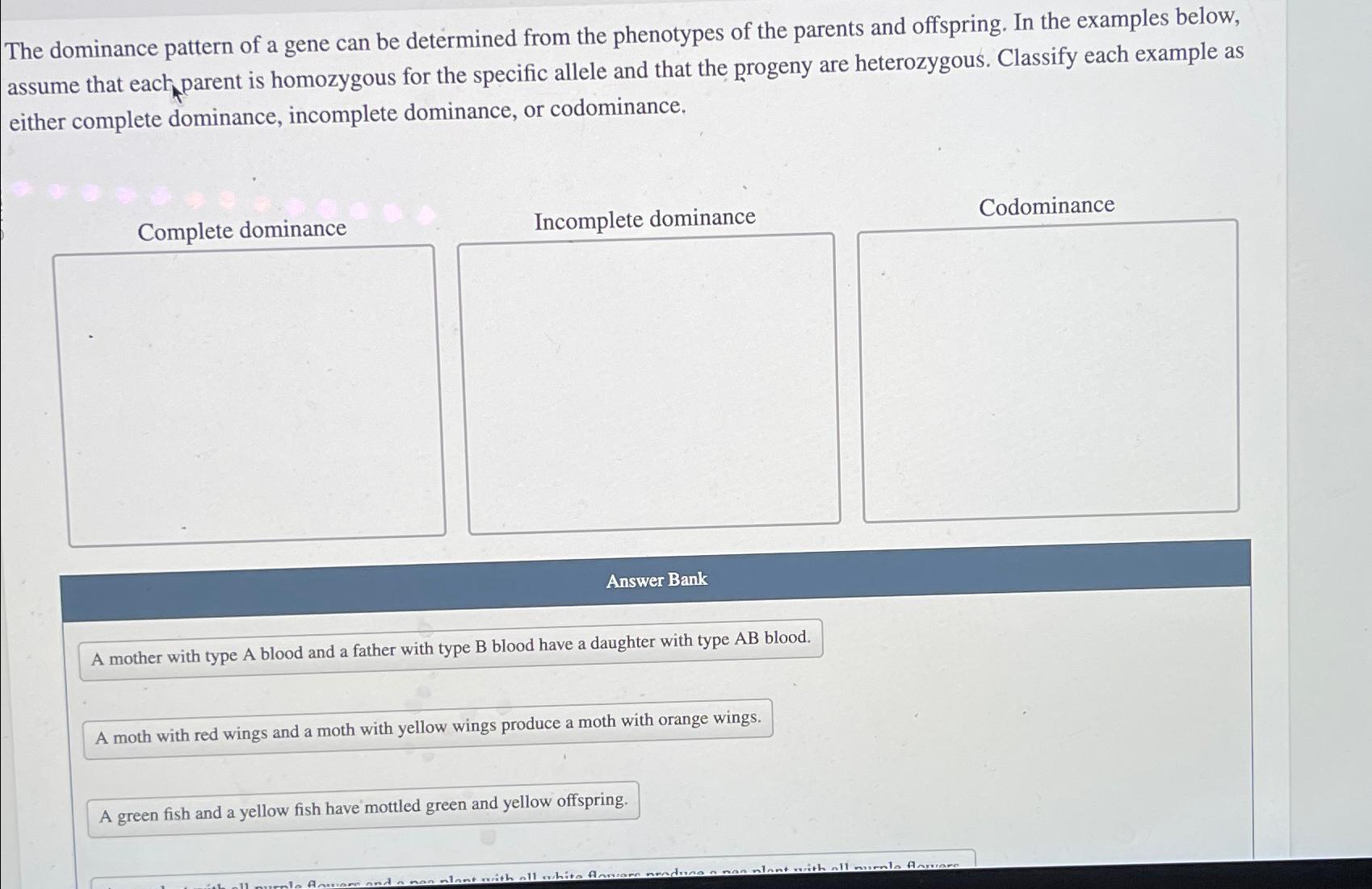 Solved The dominance pattern of a gene can be determined | Chegg.com