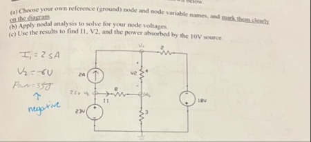 Solved (a) ﻿Choose your own reference (ground) ﻿node and | Chegg.com
