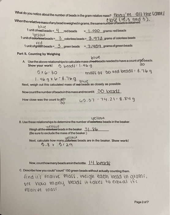 Homework pack mole concept answers image