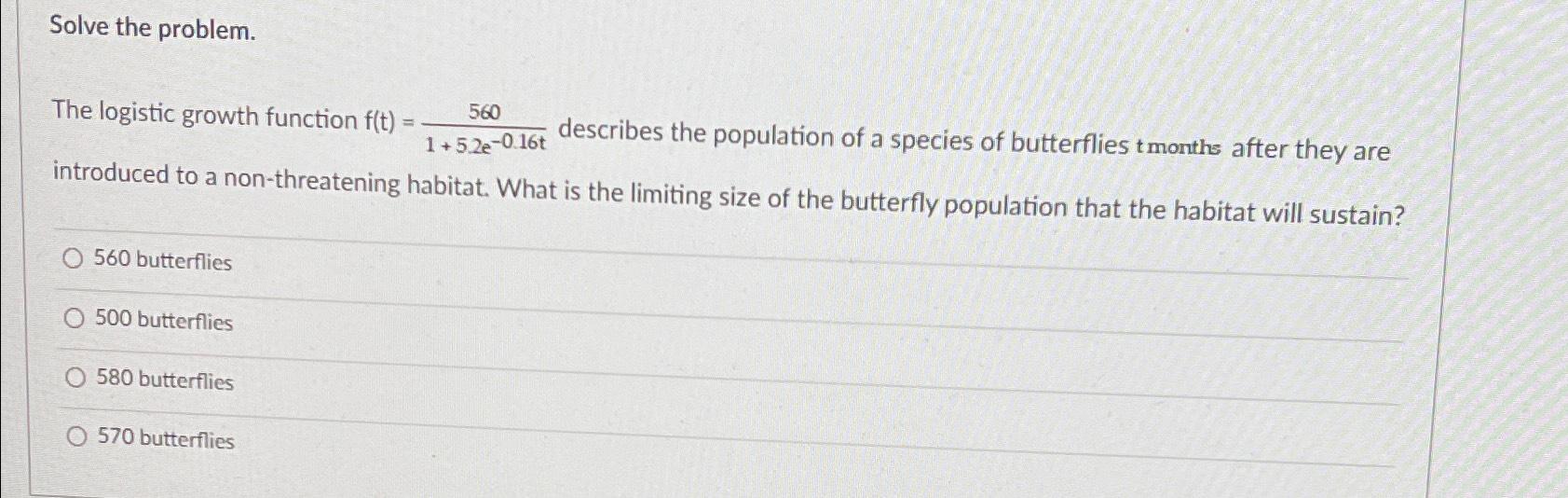 Solved Solve The Problem.The Logistic Growth Function | Chegg.com