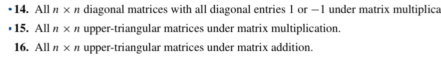 Solved Check the followings are group14. ﻿All n×n ﻿diagonal | Chegg.com
