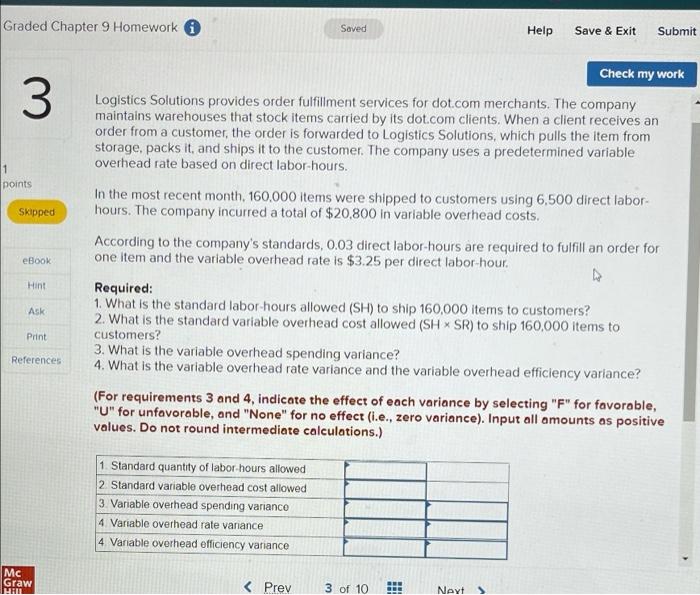 Solved Graded Chapter 9 Homework i 3 1 points Skipped eBook | Chegg.com
