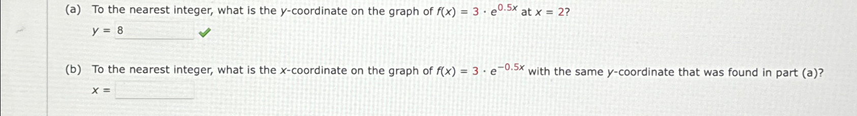 Solved (a) ﻿To the nearest integer, what is the y-coordinate | Chegg.com