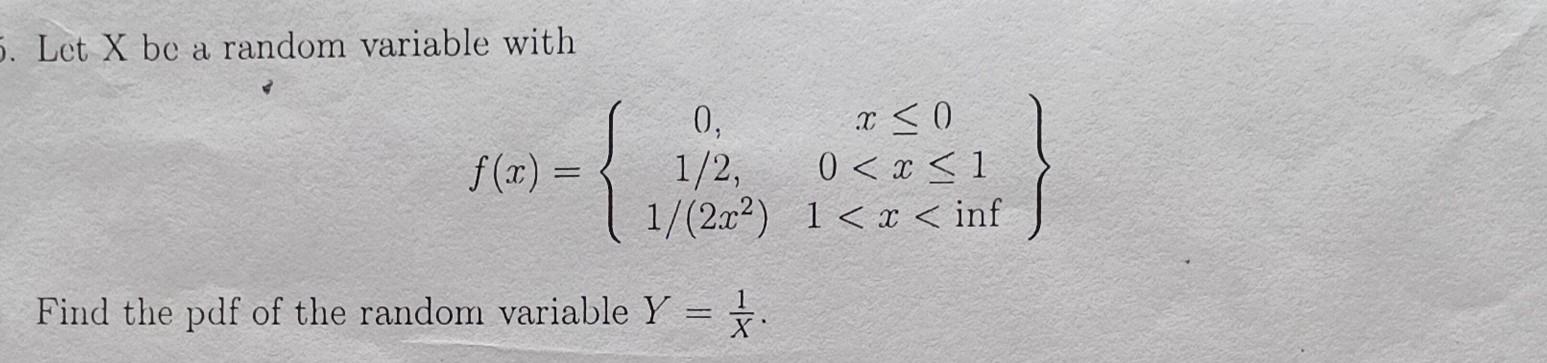 Solved Let X be a random variable with | Chegg.com