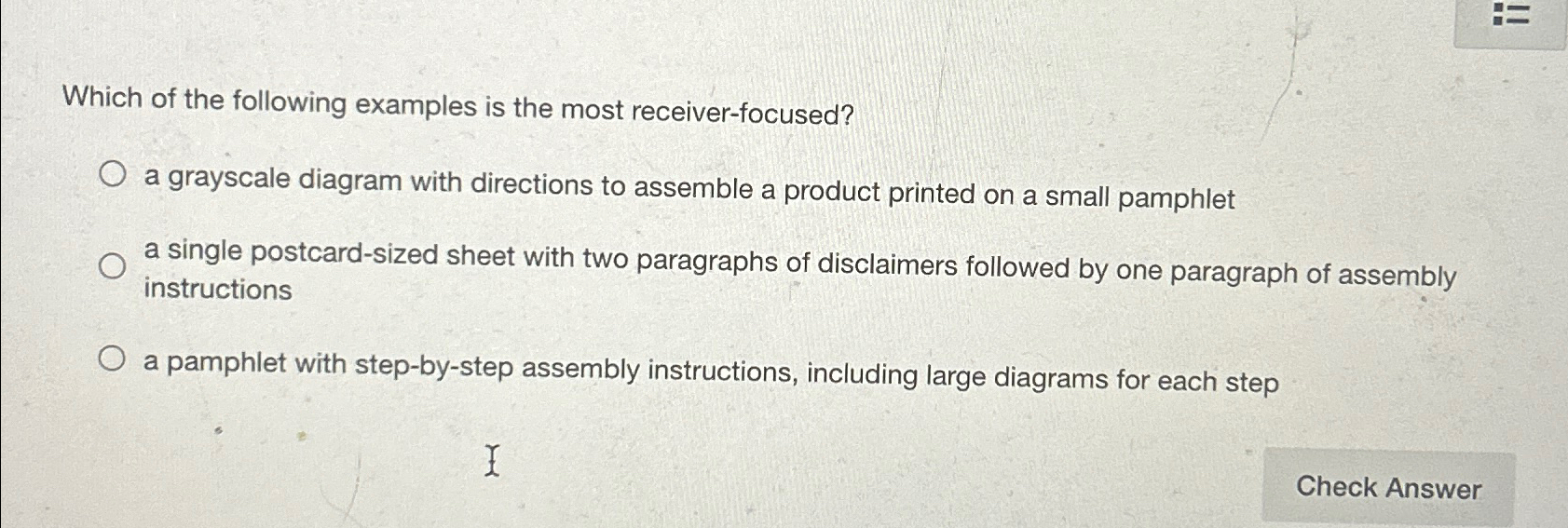 Solved Which of the following examples is the most | Chegg.com