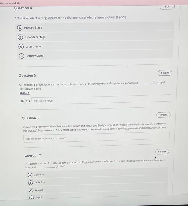 Solved Test Content 1 Point Question 1 1. Name the | Chegg.com