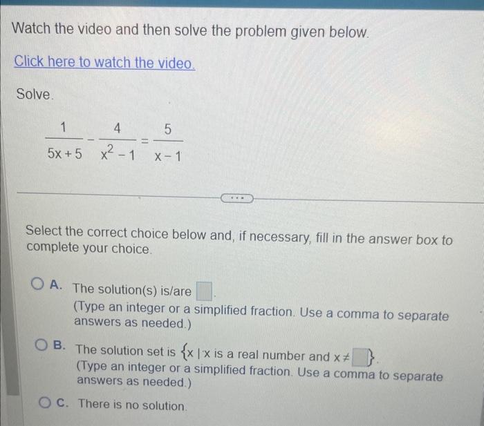 Solved Watch the video and then solve the problem given | Chegg.com