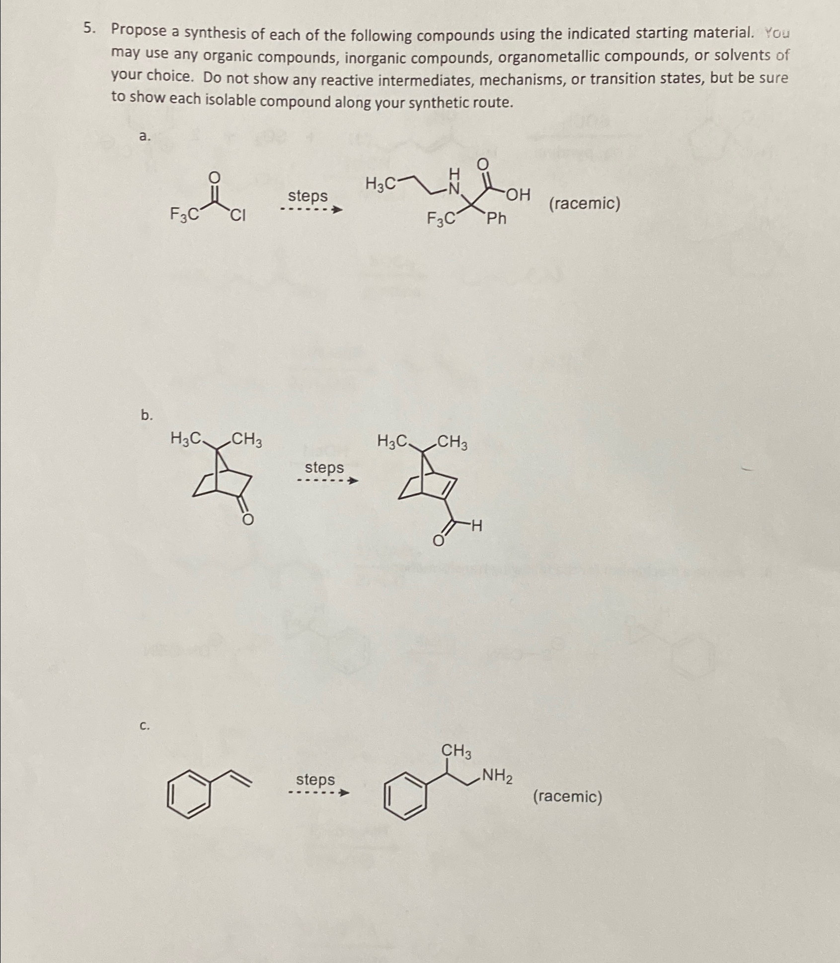 Solved Propose a synthesis of each of the following | Chegg.com