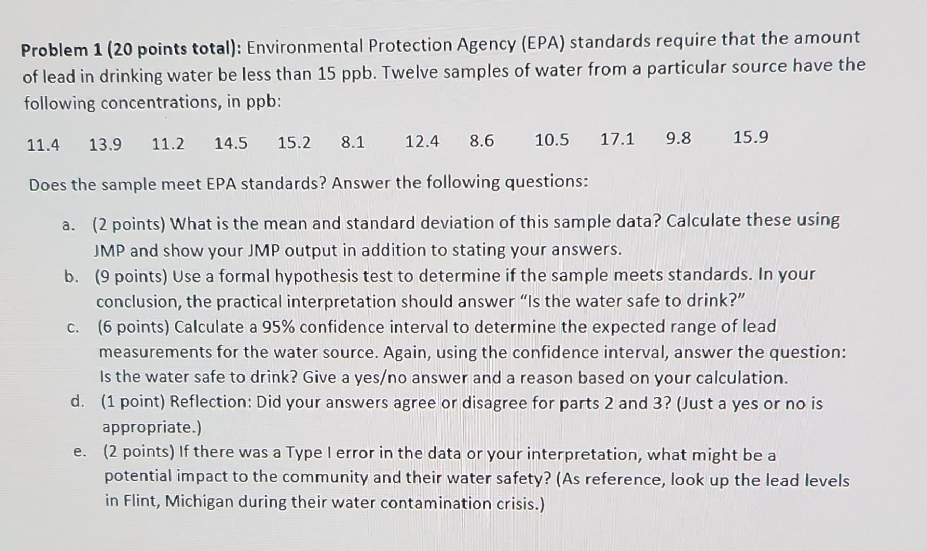 Solved Problem 1 ( 20 points total): Environmental | Chegg.com