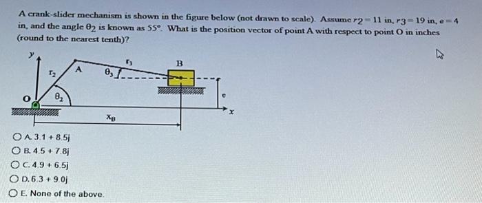 Solved A Crank-slider Mechanism Is Shown In The Figure Below | Chegg.com