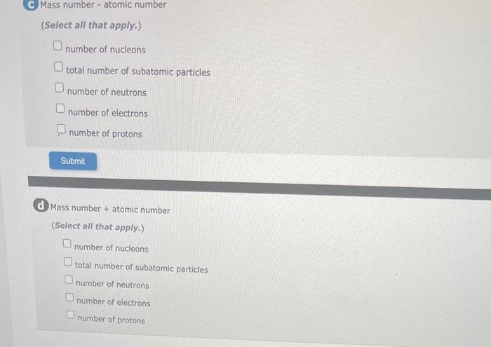 what does the atomic number tell us select all that apply
