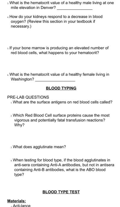 Solved What is the average hematocrit level for males for Chegg