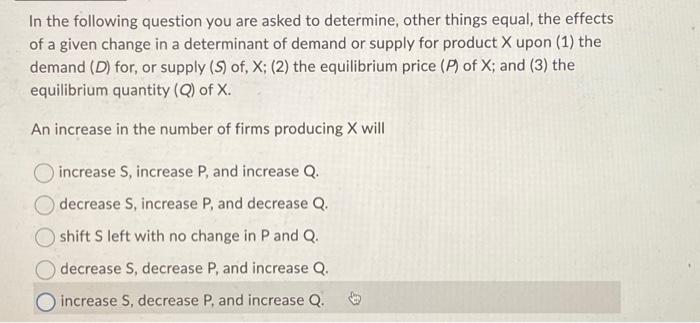 Solved In the following question you are asked to determine, | Chegg.com