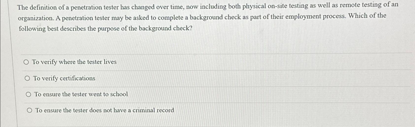 Solved The definition of a tester has changed