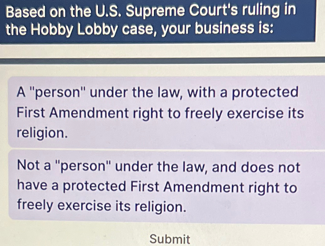 Solved Based On The U.S. ﻿Supreme Court's Ruling In The | Chegg.com