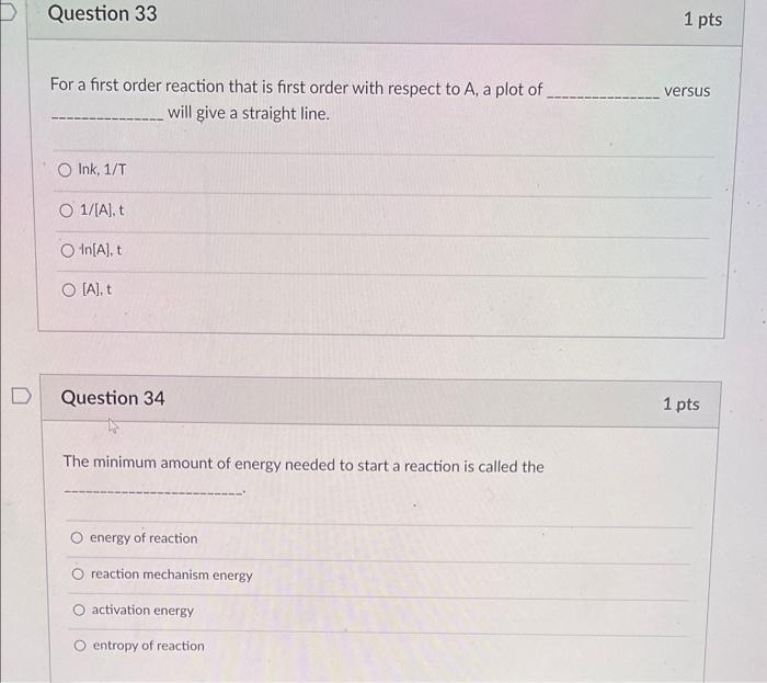 Solved For a first order reaction that is first order with | Chegg.com