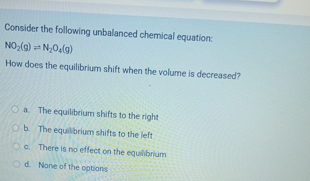 Solved Consider the following unbalanced chemical | Chegg.com