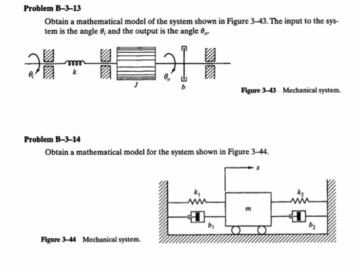 Solved Problem B-3-13 Obtain A Mathematical Model Of The | Chegg.com