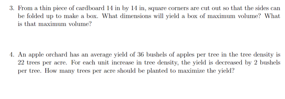 Box Dimensions Math Problems Solved From a thin piece of cardboard 14 in by 14 in, | Chegg.com
