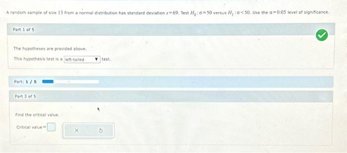 Solved A random sample of size 13 from a normal distribution | Chegg.com