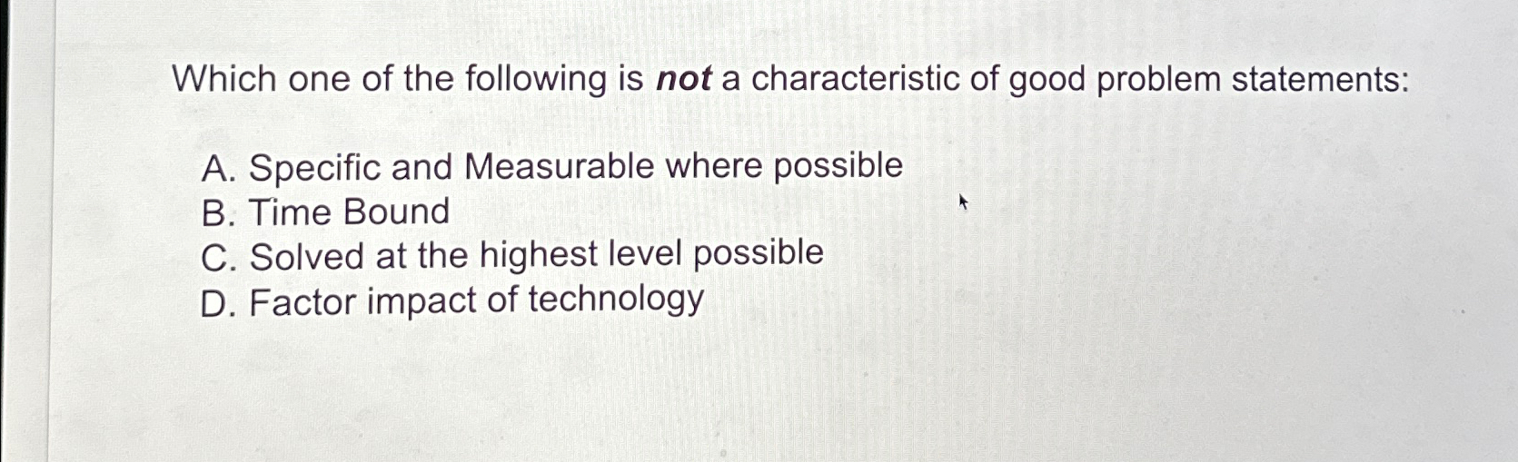 Solved Which one of the following is not a characteristic of | Chegg.com