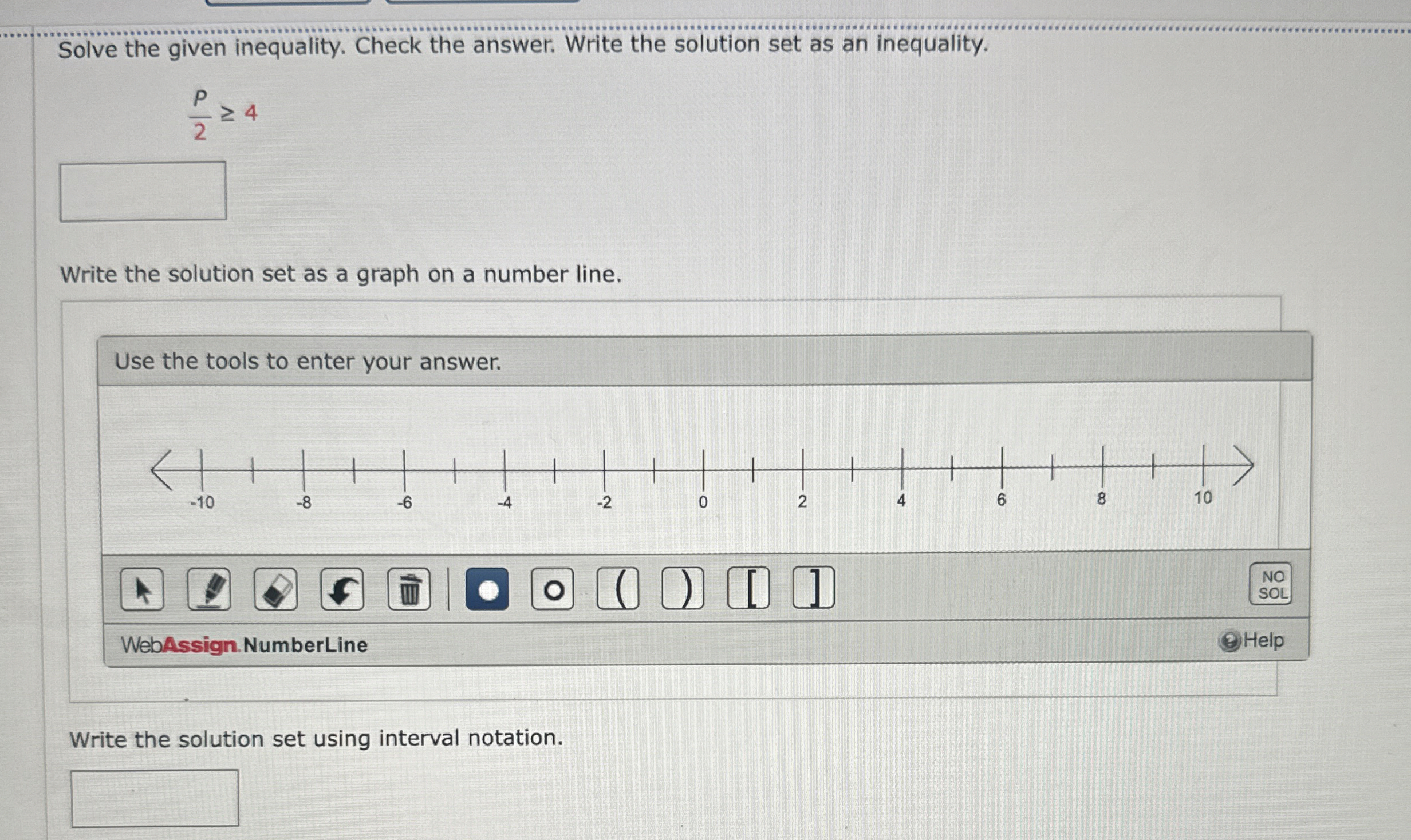 Solved Solve the given inequality. Check the answer. Write | Chegg.com