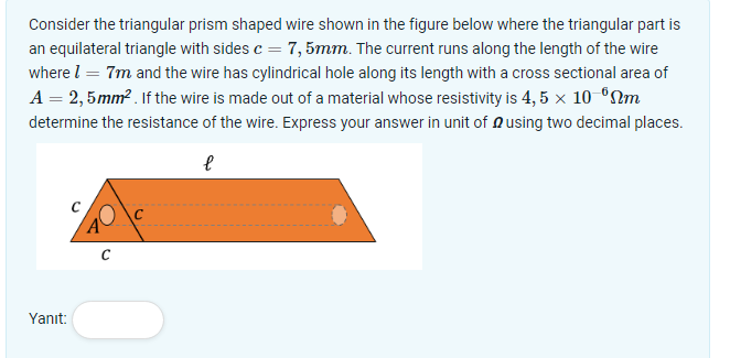 Solved Consider the triangular prism shaped wire shown in | Chegg.com