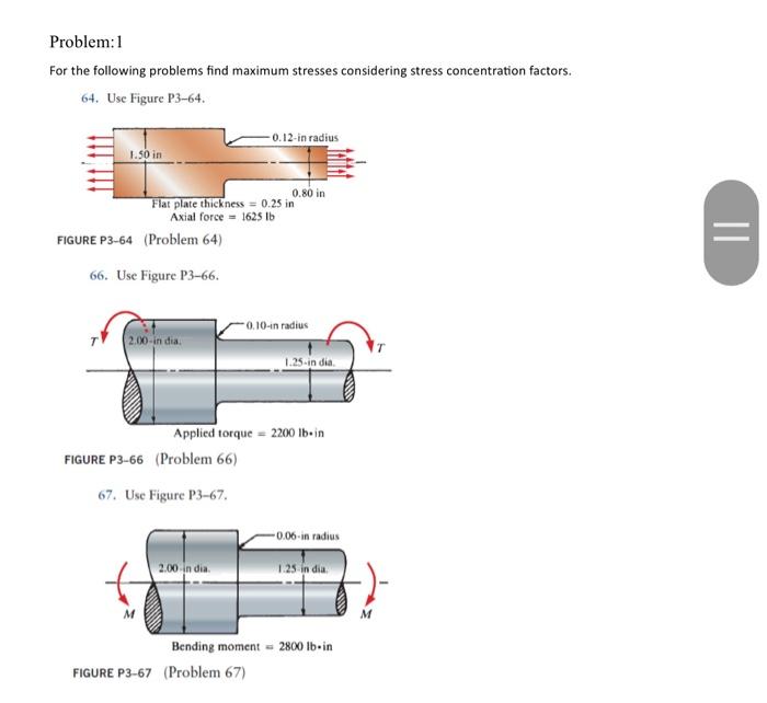 Solved For the following problems find maximum stresses | Chegg.com