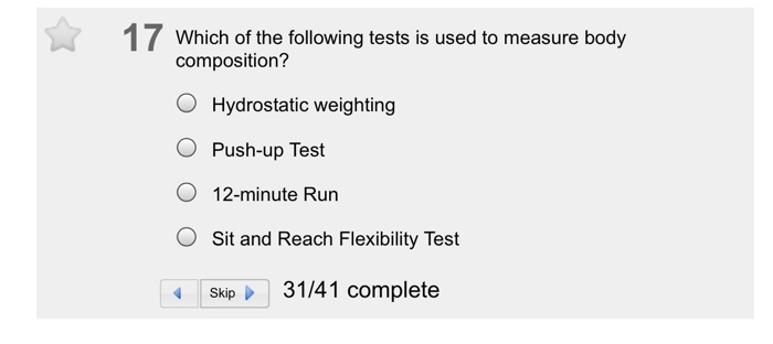 Solved 17 Which of the following tests is used to measure | Chegg.com