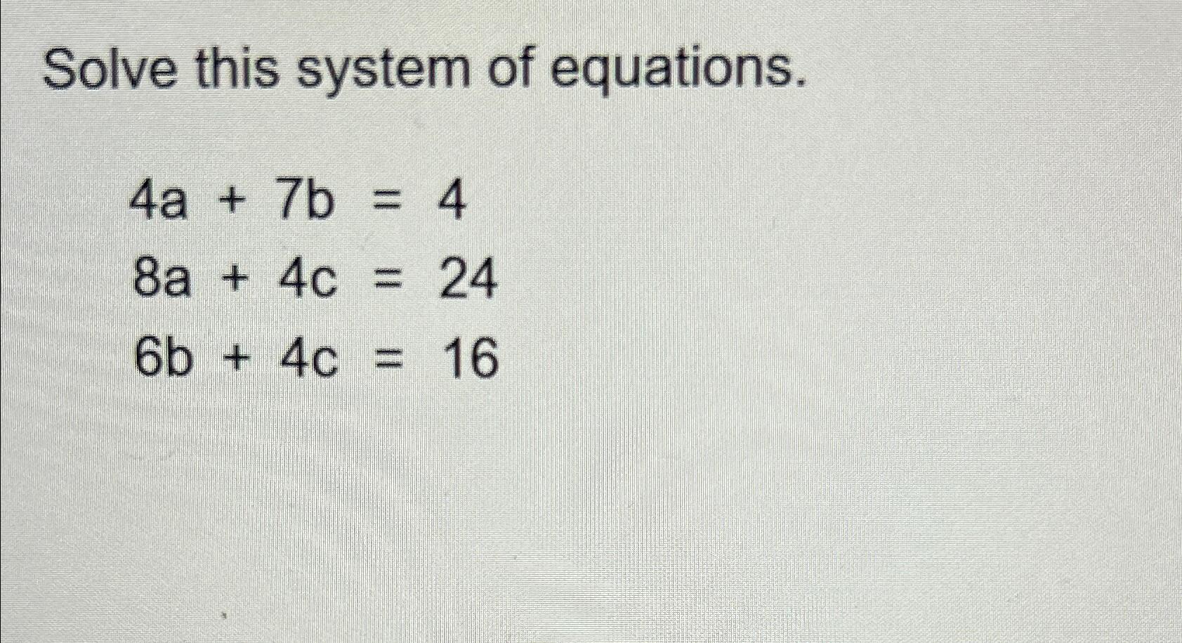 Solved Solve this system of | Chegg.com