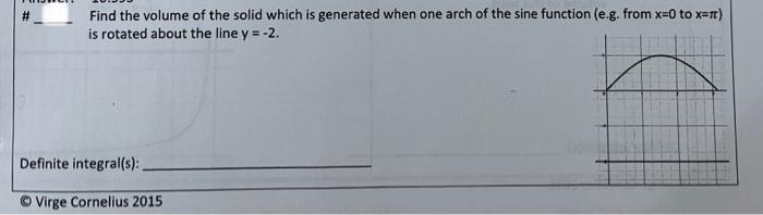 Solved find the volume of the solid which is generated when | Chegg.com