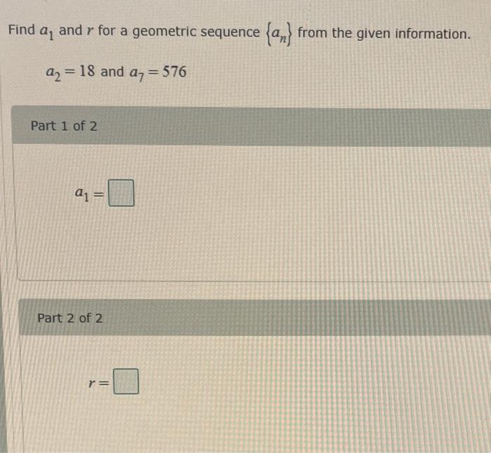 Solved Write the first five terms of the geometric sequence | Chegg.com