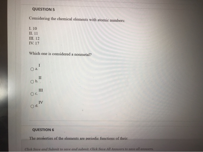 Solved QUESTION 5 Considering the chemical elements with | Chegg.com