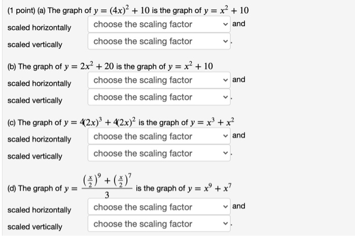 1 Point A The Graph Of Y 4x 2 10 Is The Chegg Com