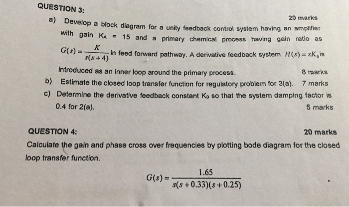 Solved QUESTION 3: a) Develop a block diagram for a 20 marks | Chegg.com