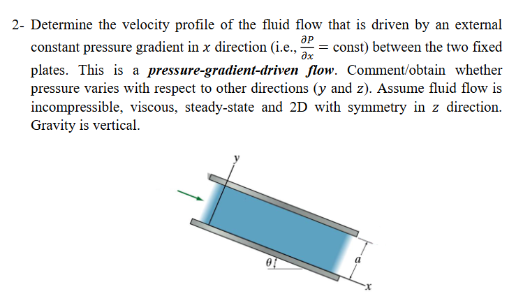 Solved 2- ﻿Determine the velocity profile of the fluid flow | Chegg.com