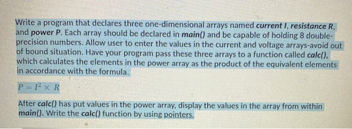 3.1 one dimensional array - computer programming and... Solved Write a program that declares three one-dimensional | Chegg.com