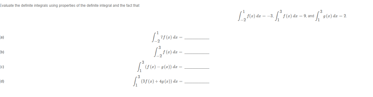 Solved Evaluate the definite integrals using properties of