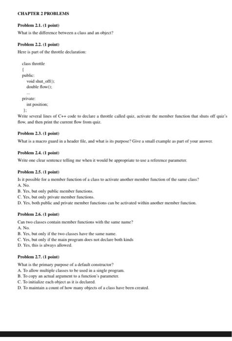 Solved CHAPTER 2 PROBLEMS Problem 2.1.1 point) What is the | Chegg.com
