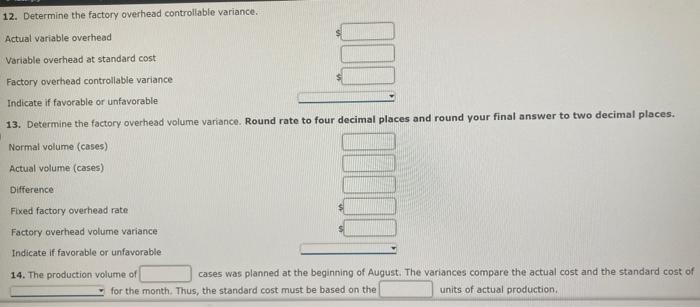 Solved Part C-August Variance Analysis During September of | Chegg.com