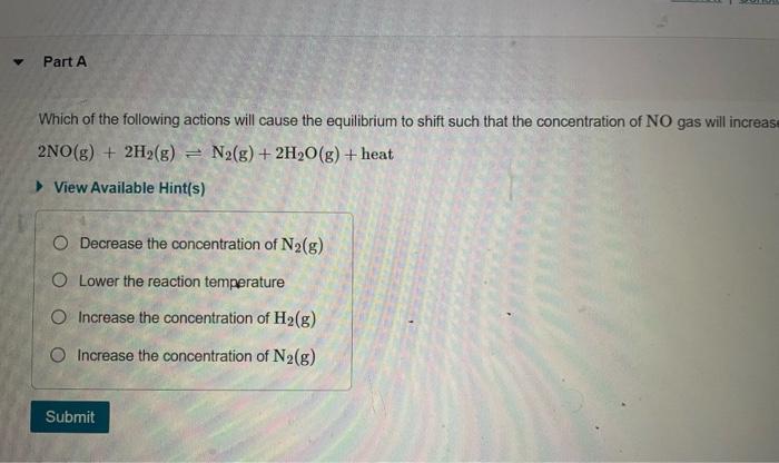 Solved Which of the following actions will cause the | Chegg.com