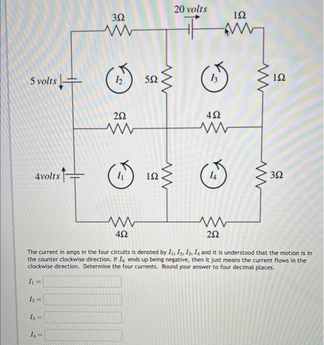 Solved The current in amps in the four circuits is denoted | Chegg.com