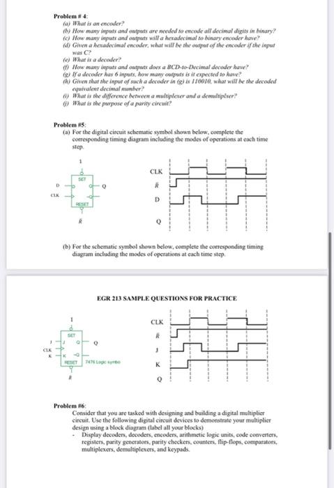 Solved Problem (a) What is an encoder? () How many inputs | Chegg.com
